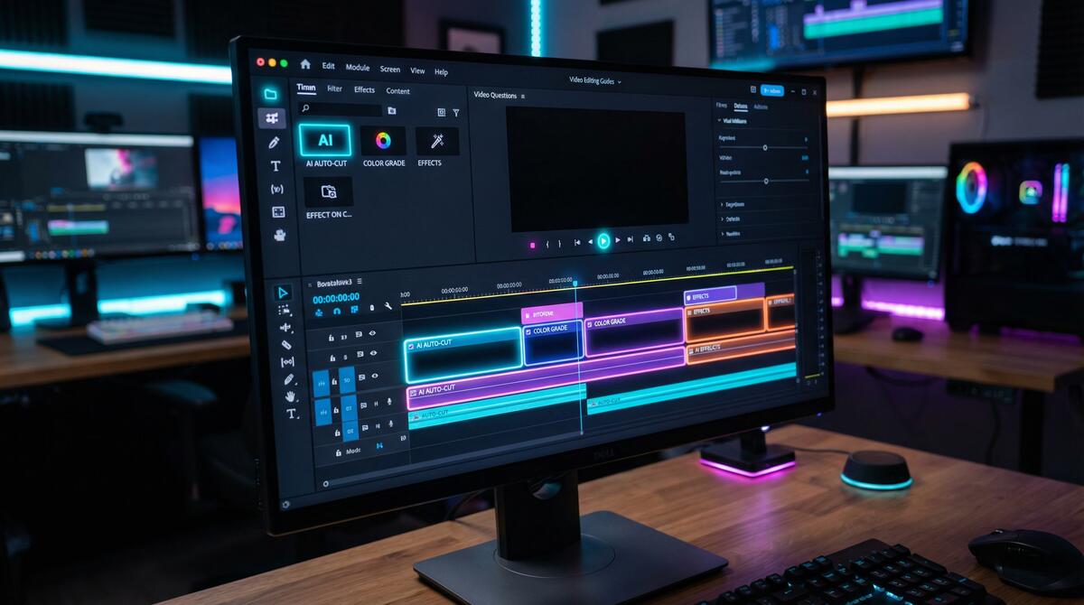 国产自拍 AI视频剪辑工具界面
